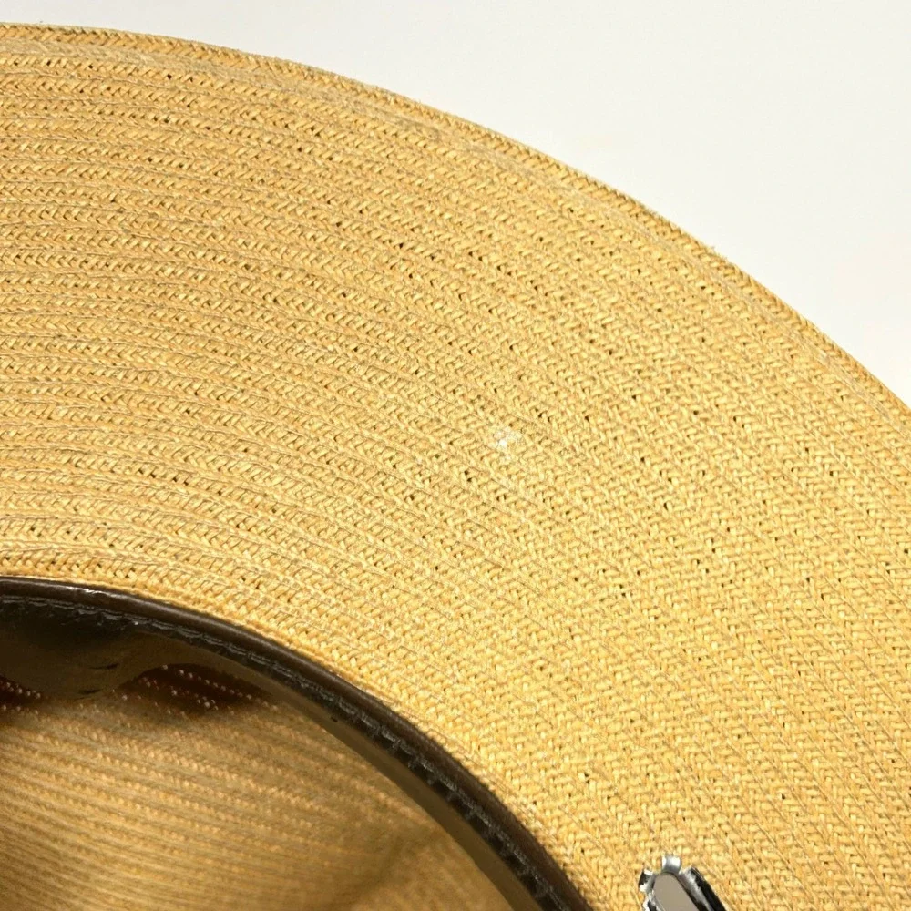 Stratton Hats Campaign Hat Tan Mens 7 3/8 Straw Drill Sergeant Ranger Uniform
